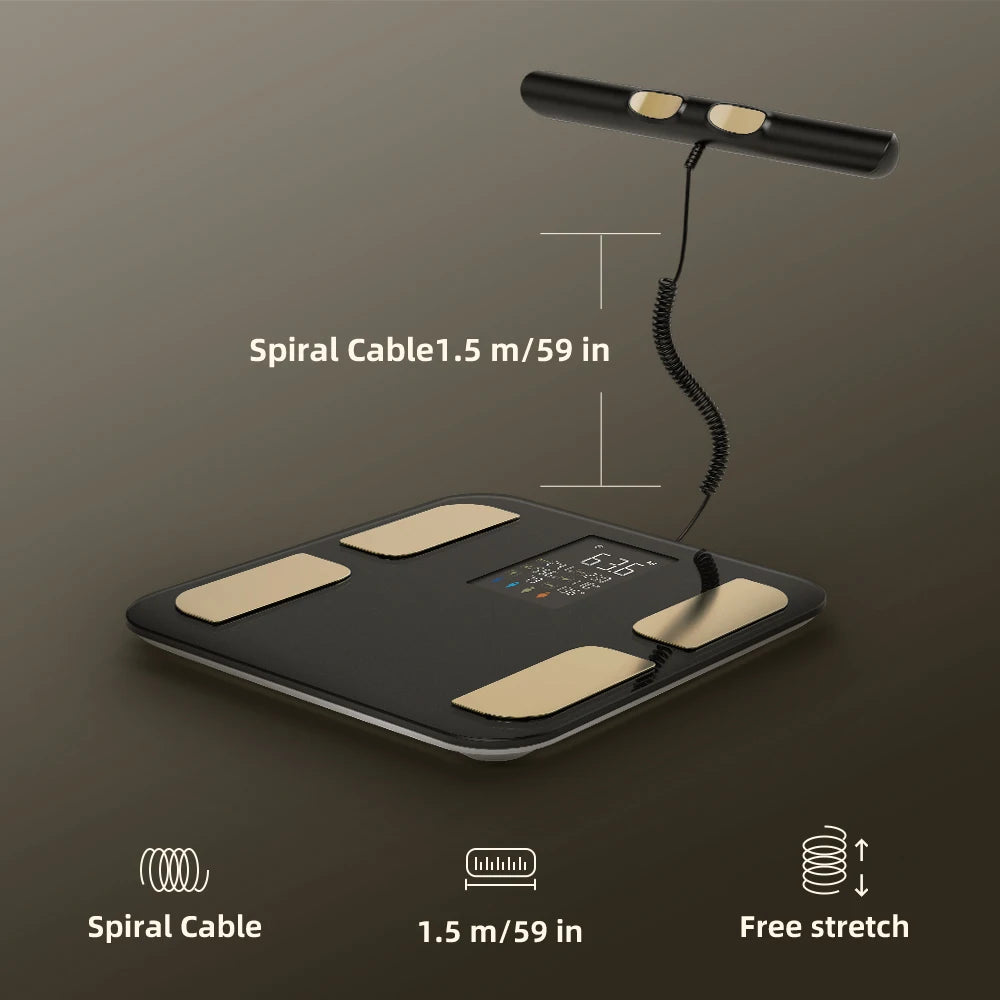 FITDAYS Bluetooth Smart Body Fat Scales - Black