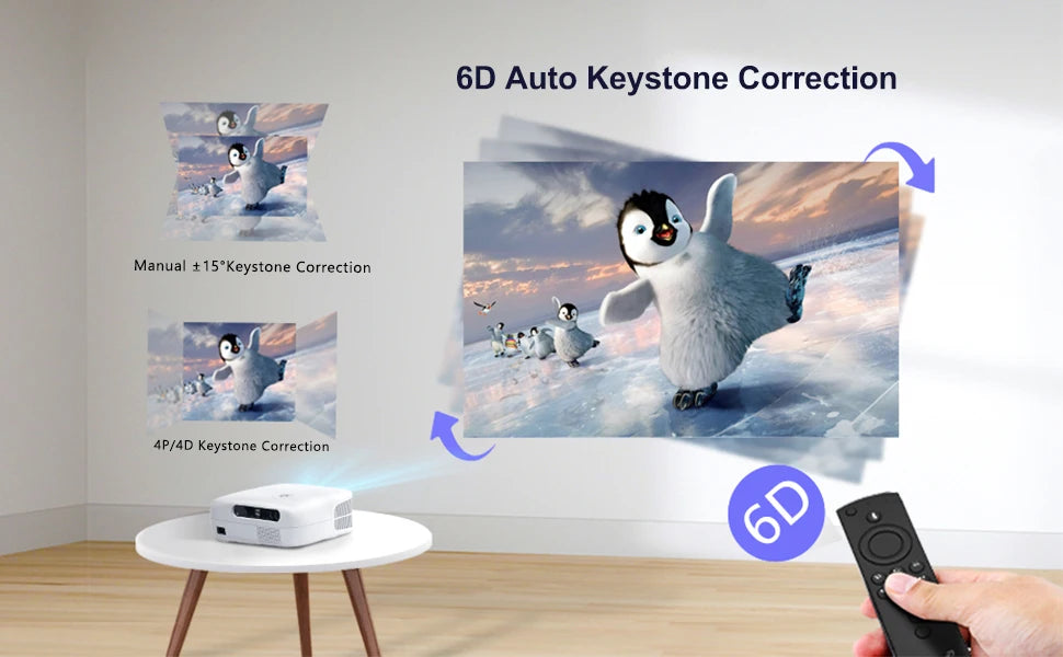 WiMius 15000 Lumens Portable Bluetooth Home Cinema Projector