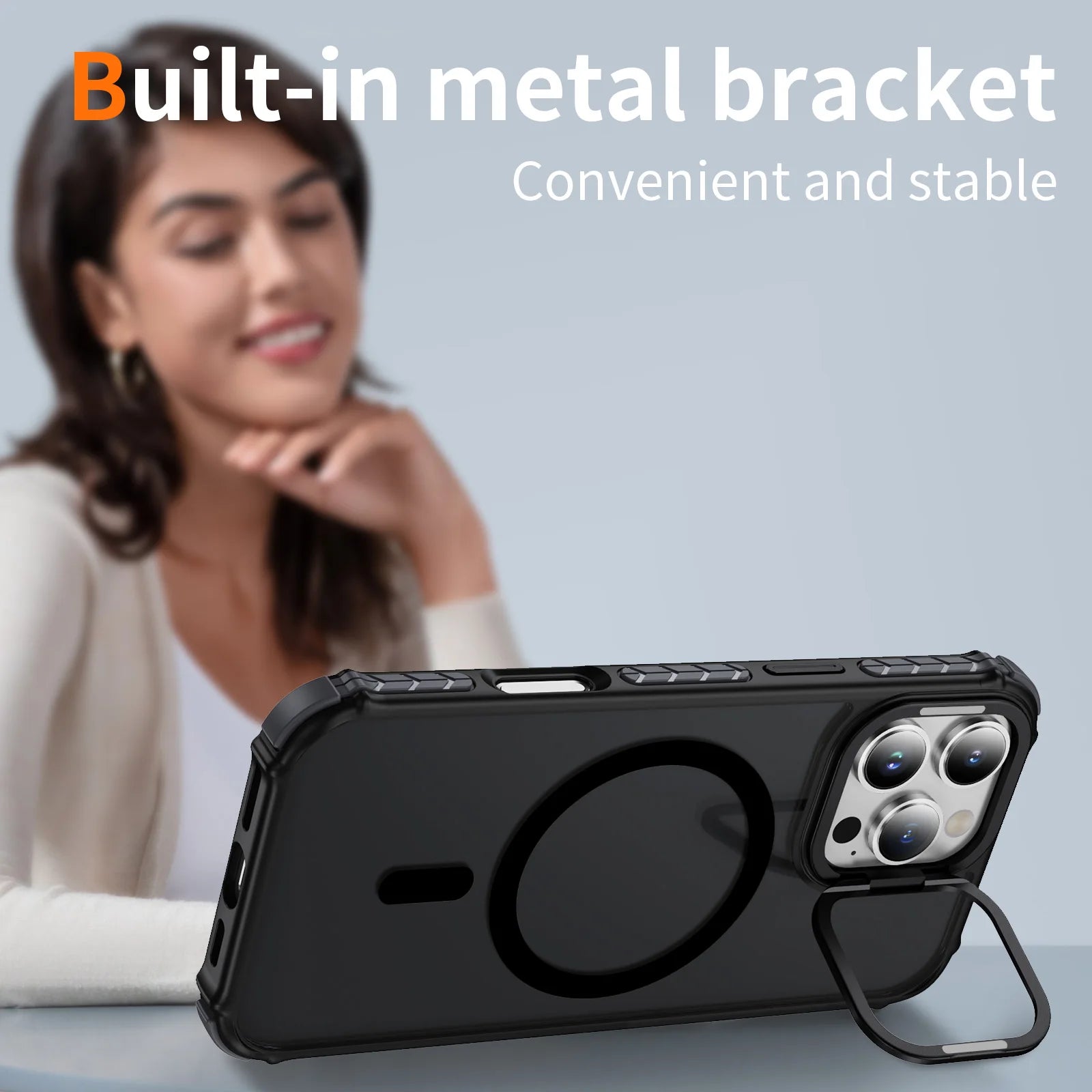 MagSafe Shockproof Armor Case for iPhone with Stand