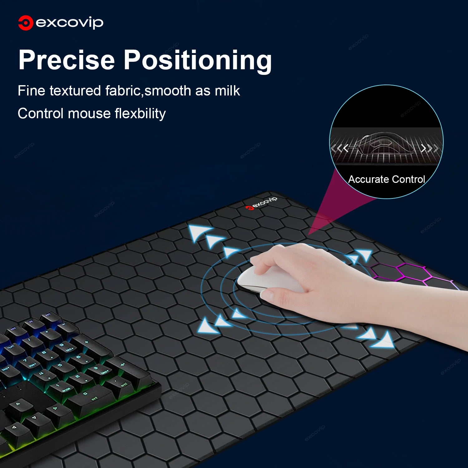 EXCO Non-Slip Hexagon Design Desk Mat & Gaming Pad