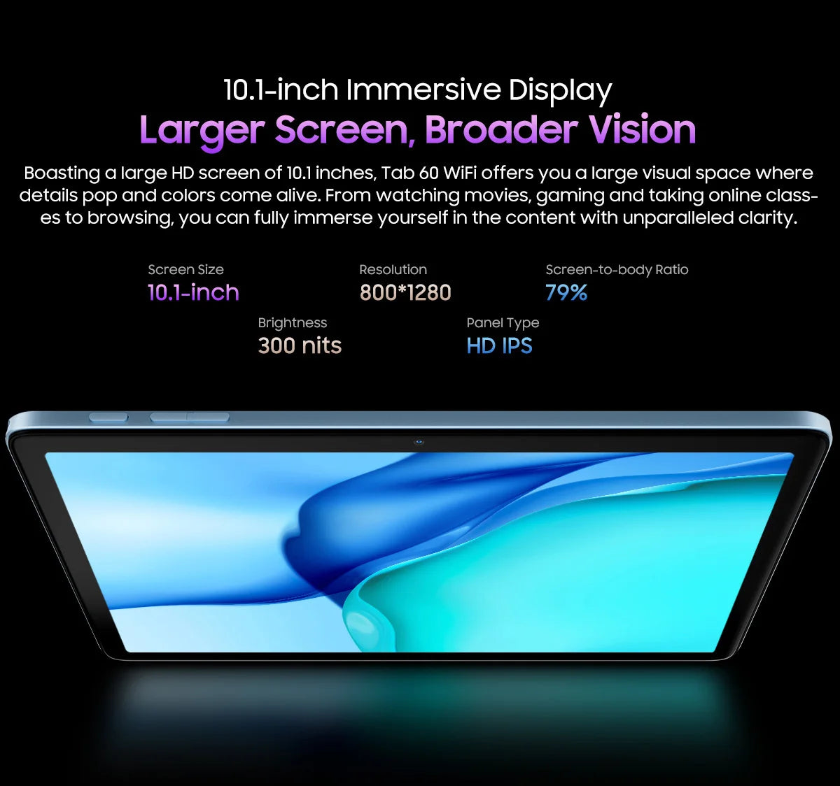 BLACKVIEW Tab 60 WiFi 10.1" HD Android Tablet - 128GB