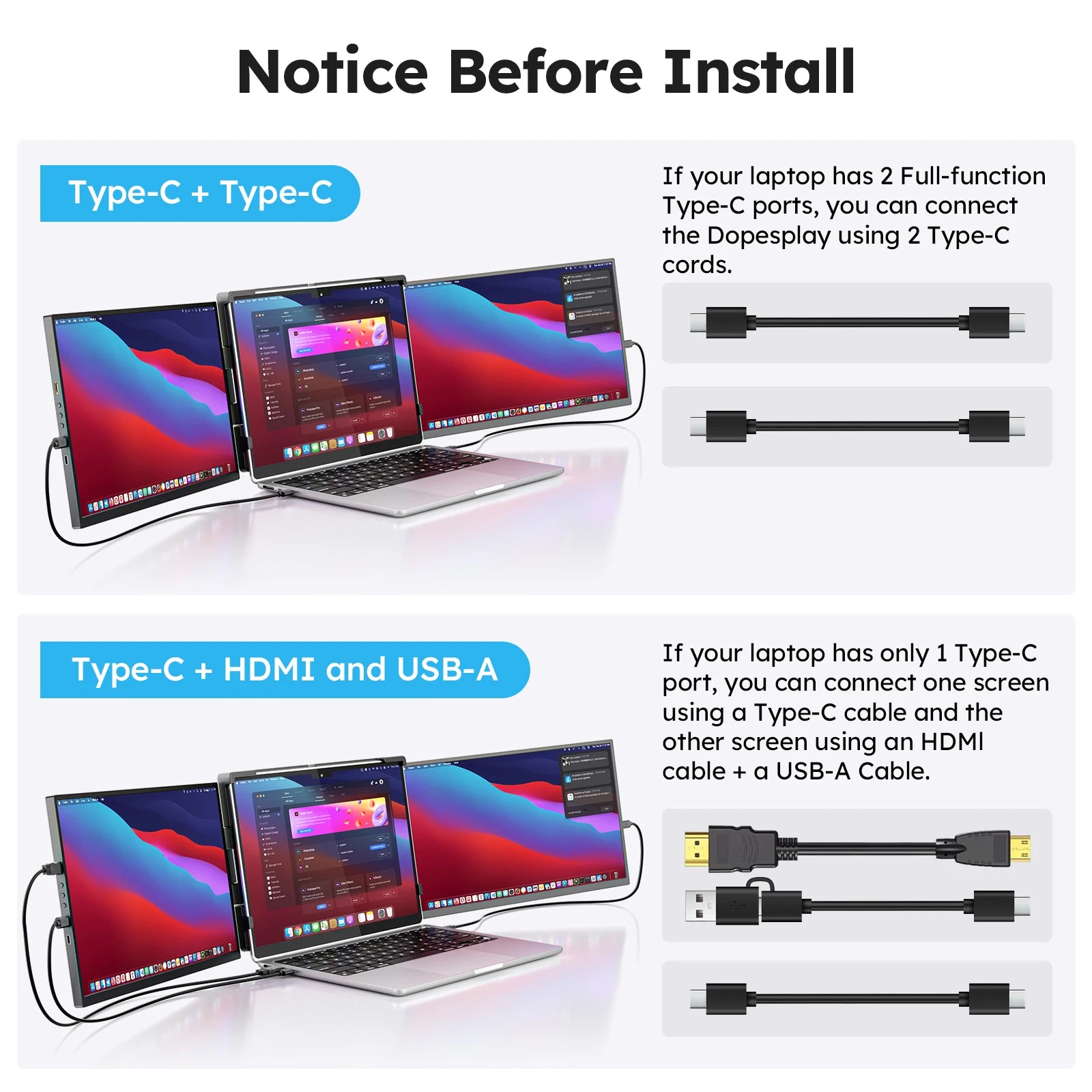 DOPESPLAY Full HD 15.6" Portable Monitor and Laptop Screen Extender