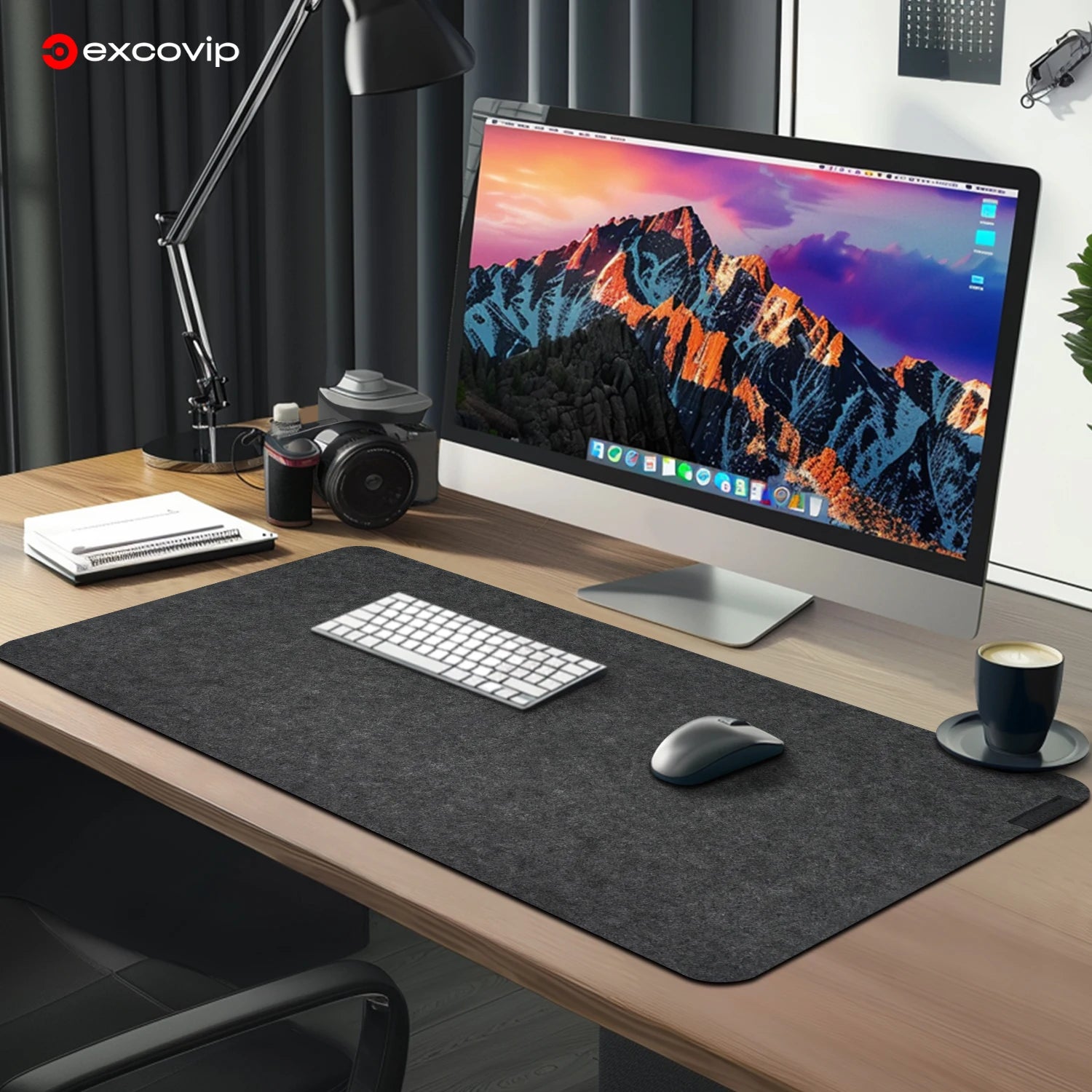 EXCO Large Non-Slip Felt Desk Mat & Gaming Pad