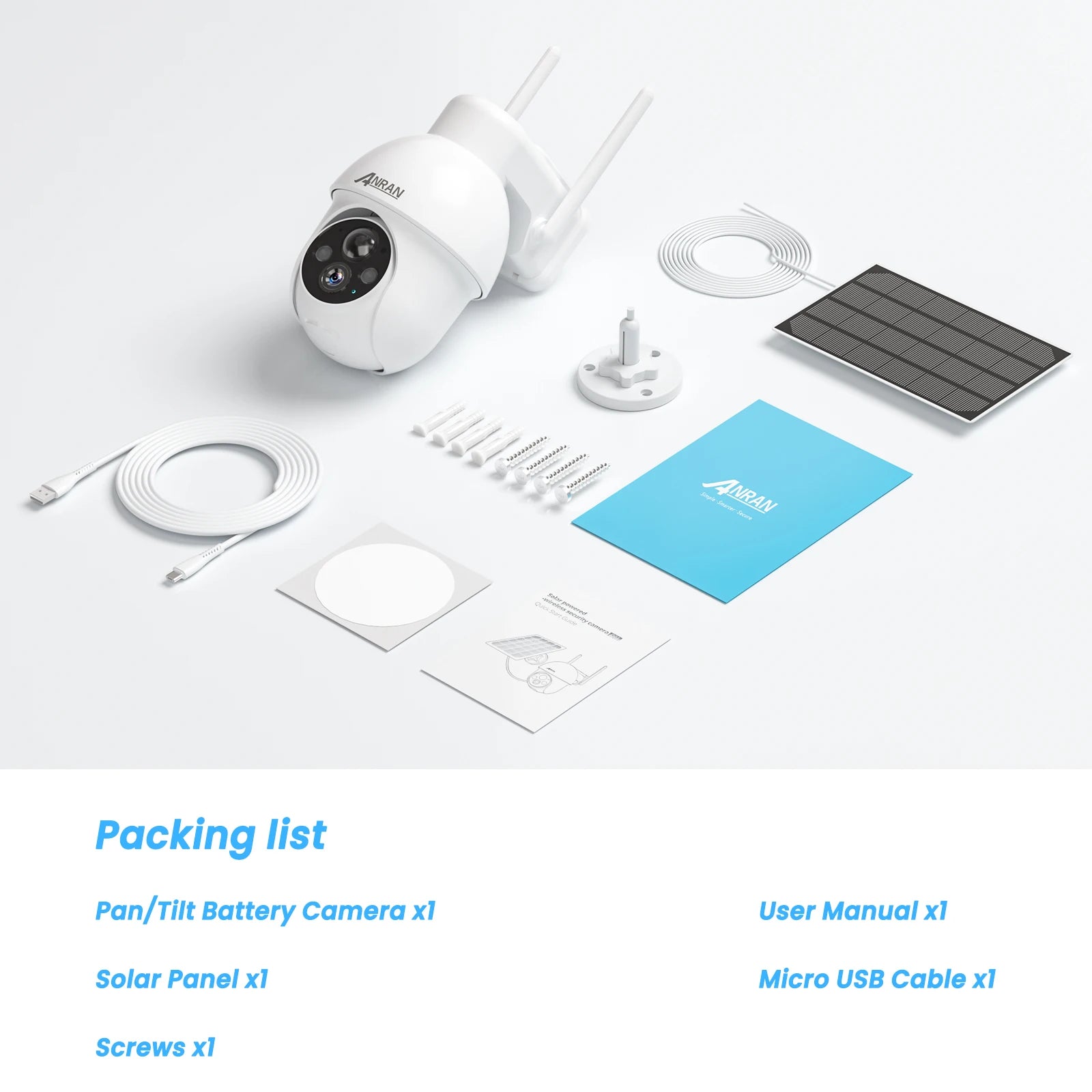 ANRAN 5MP Solar Powered WiFi Smart Home Security Camera