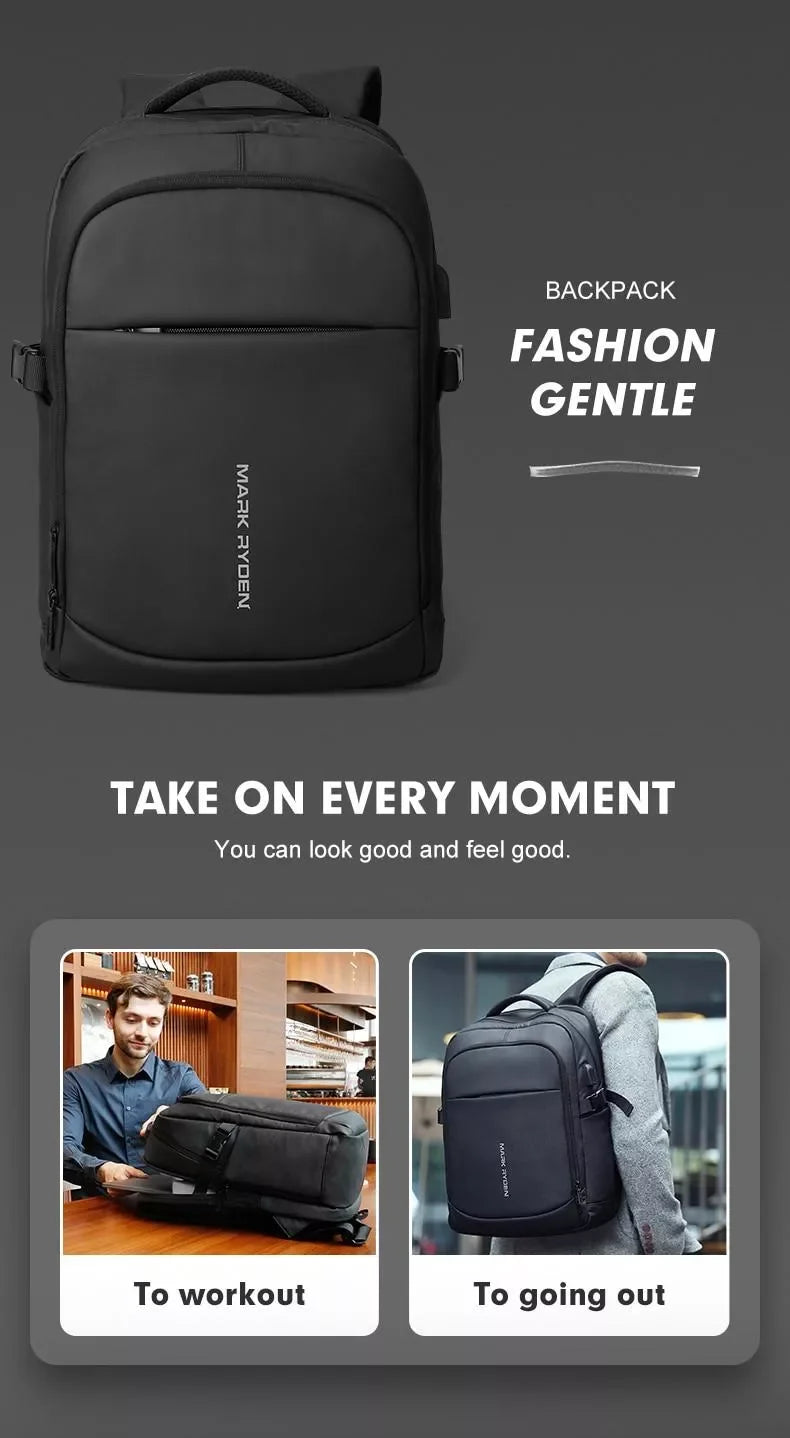 MARK RYDEN MR9191 Business Travel Backpack with USB Charging Port