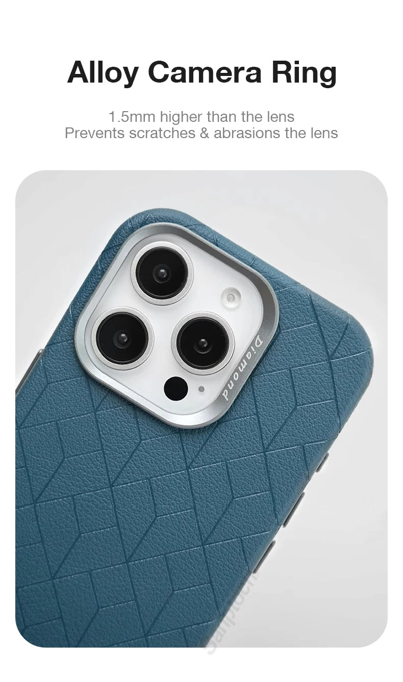 Patterned Leather MagSafe Case for Apple iPhone