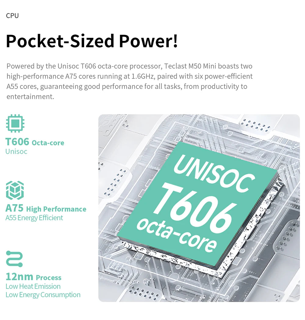 TECLAST M50 Mini 8.7" WiFi Android Tablet - 128GB, Green