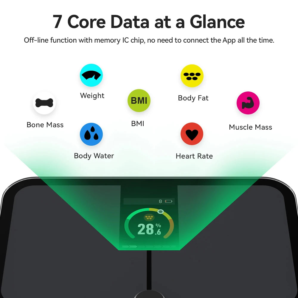 FITDAYS Bluetooth Smart Body Scales - Grey