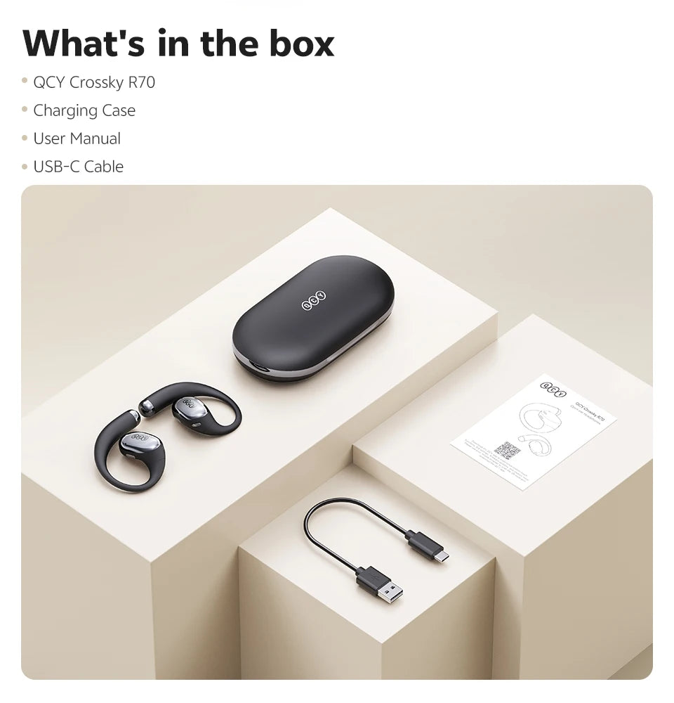 QCY Crossky R70 Open Ear Wireless Bluetooth Earbuds