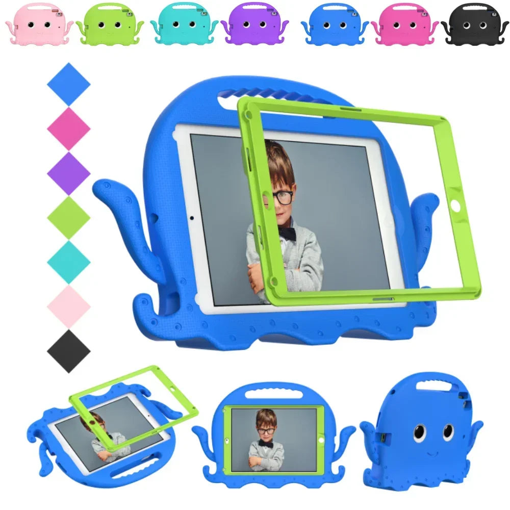 Octopus Shockproof and Protective iPad Case for Kids