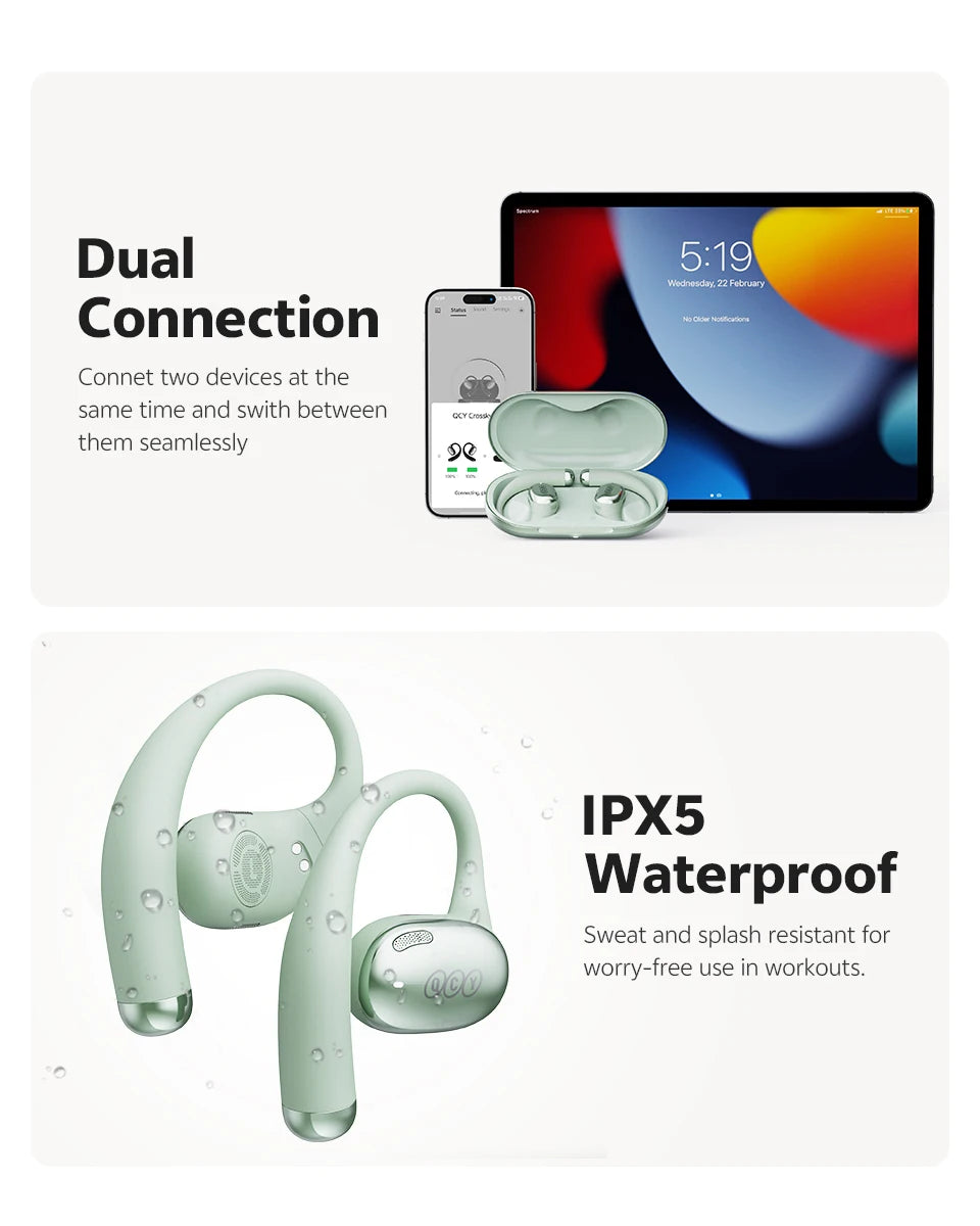 QCY Crossky R70 Open Ear Wireless Bluetooth Earbuds
