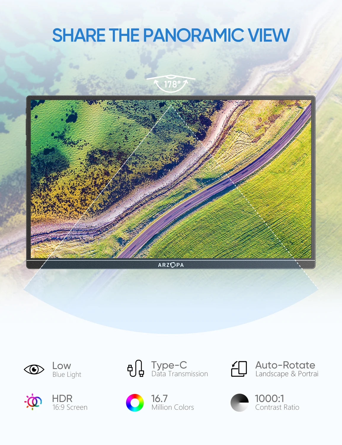 ARZOPA A1S Full HD 14.0" Portable Monitor with Integrated Stand