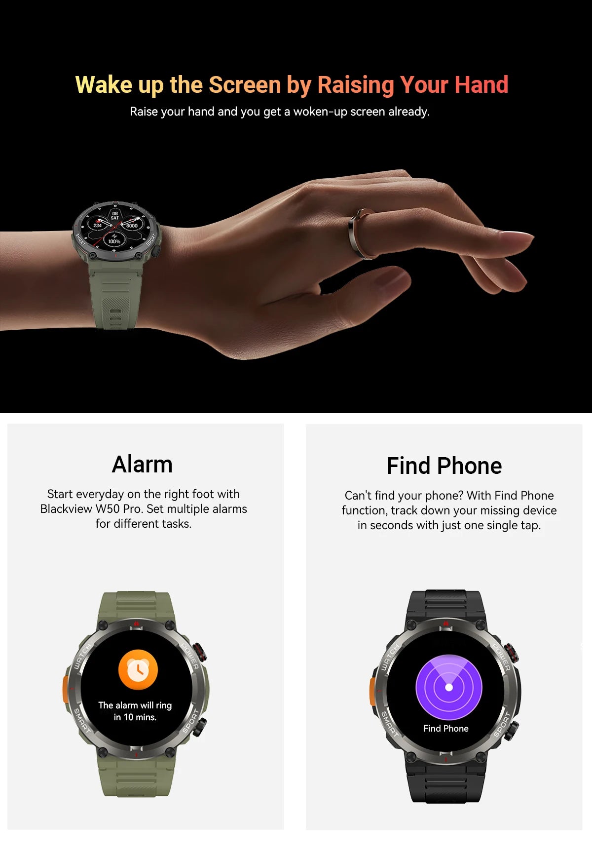 BLACKVIEW W50 Pro 1.45" Tactical Smart Watch
