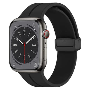 Silicone Sports Band with Magnetic Folding Clasp for Apple Watch
