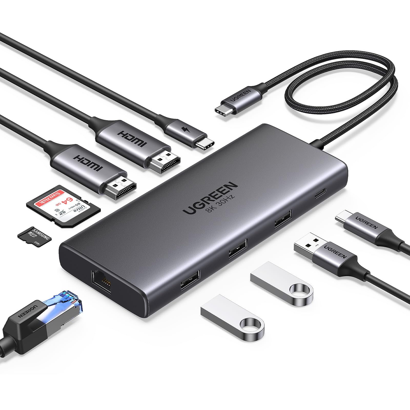 UGREEN 10in1 Multiport Adapter Type-C Connection Hub