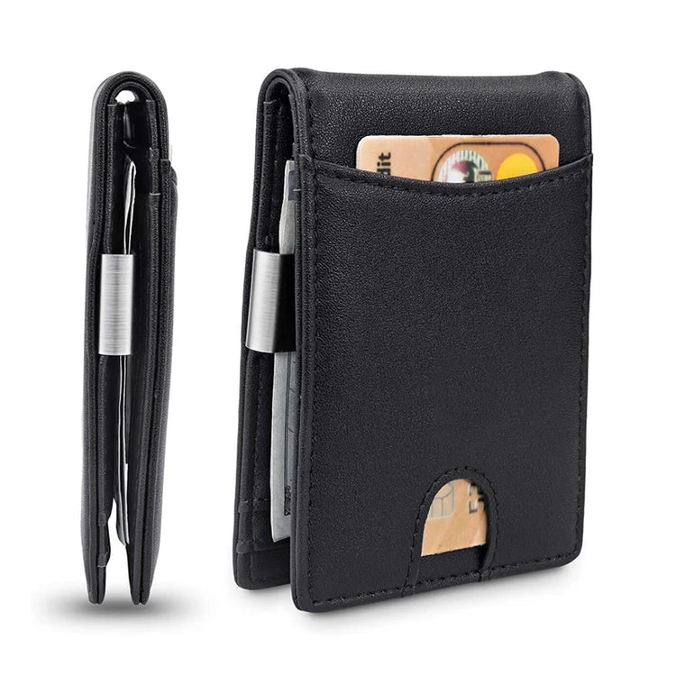 YATBEST Leather Smart Wallet with RFID Blocking & Money Clip